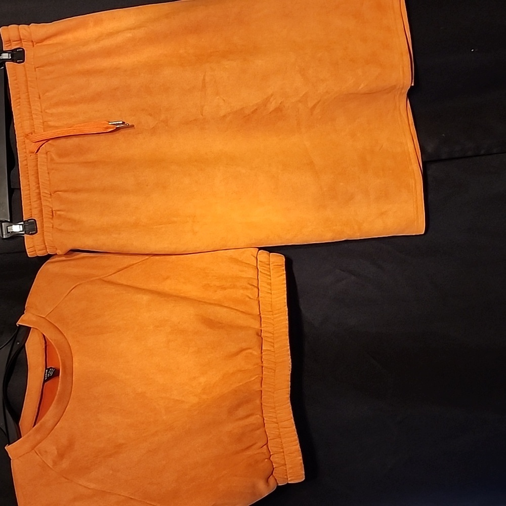 SHIEN 2 Piece orange skirt set size large